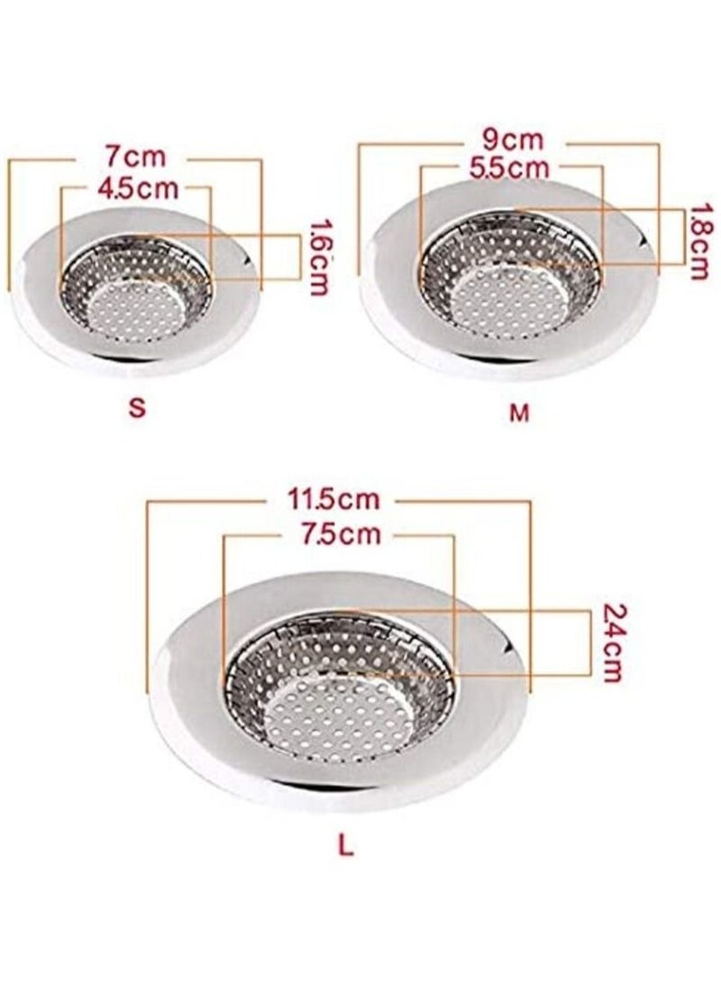 Stainless Steel Kitchen Sink Strainer Pack of 3  - Image 2