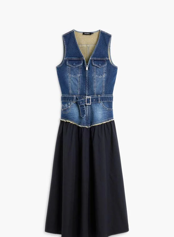 Desigual Blue Sleeveless denim dress for Women | Best Price UAE
