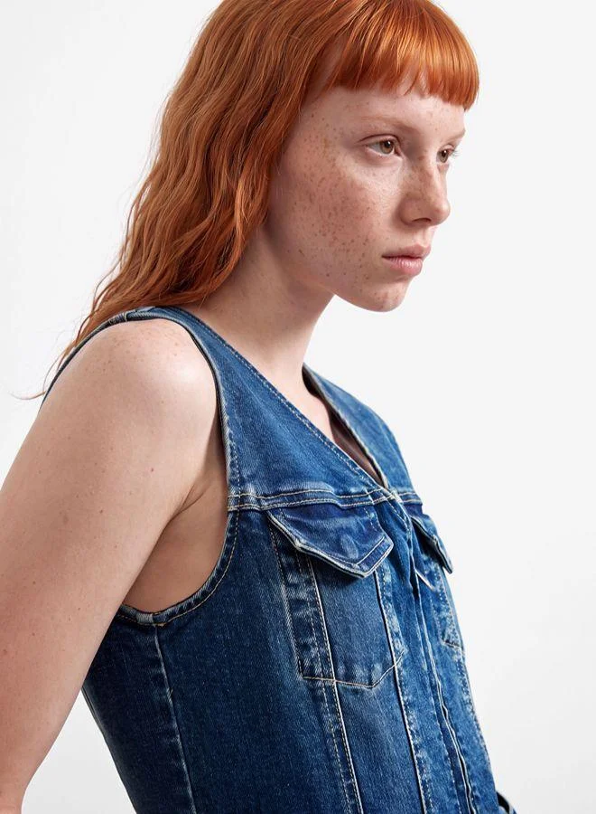 Desigual Blue Sleeveless denim dress for Women | Best Price UAE
