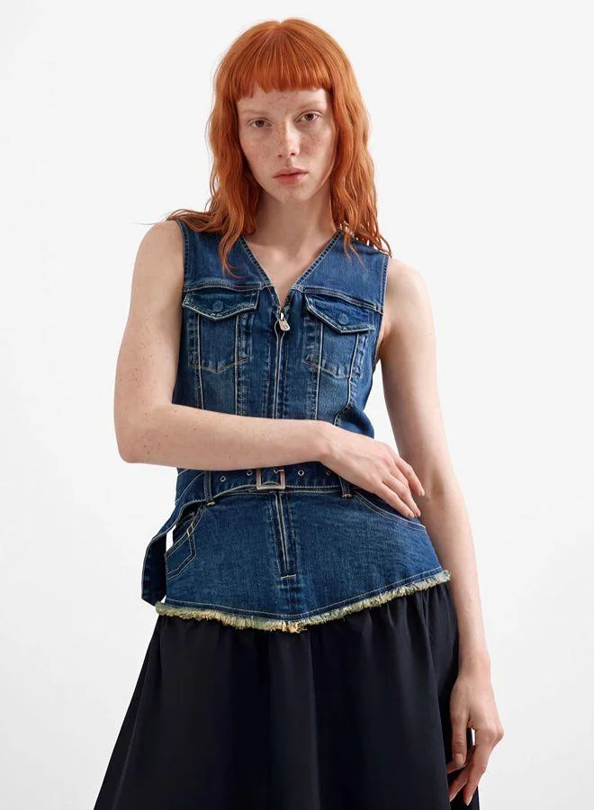 Desigual Blue Sleeveless denim dress for Women | Best Price UAE