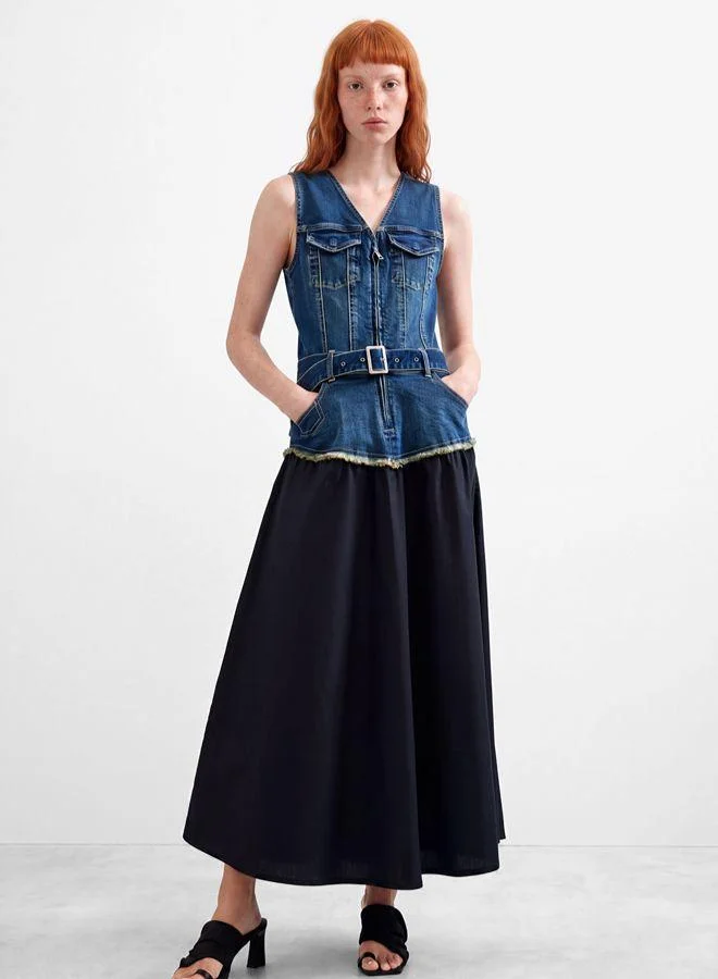 Sleeveless denim dress
