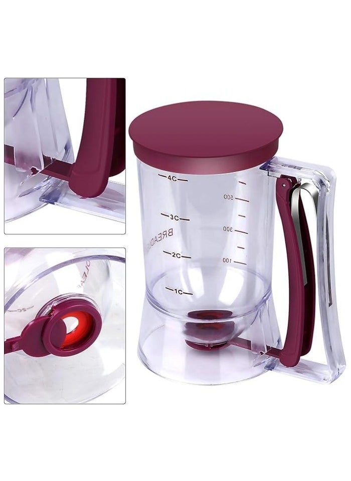 Pancake Batter Dispenser - Kitchen Must Have Tool for Perfect Pancakes, Cupcake, Waffle, Muffin Mix, Cake  Crepe - Easy Pour Baking Supplies for Griddle - Pancake Maker with Measuring Label