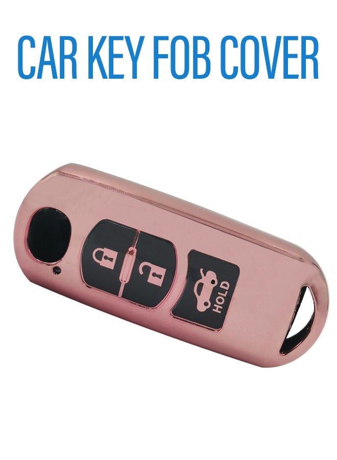Mazda Zoom 3 Button Remote Key Fob Case TPU Car Key Case 1 Pcs Car Key Fob Cover Pink - Image 1