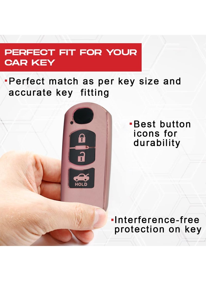 Mazda Zoom 3 Button Remote Key Fob Case TPU Car Key Case 1 Pcs Car Key Fob Cover Pink - Image 3