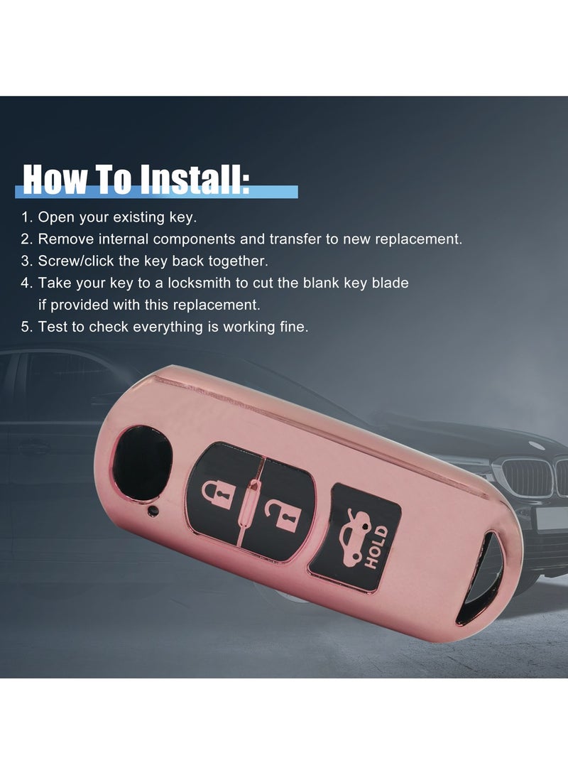 Mazda Zoom 3 Button Remote Key Fob Case TPU Car Key Case 1 Pcs Car Key Fob Cover Pink - Image 4