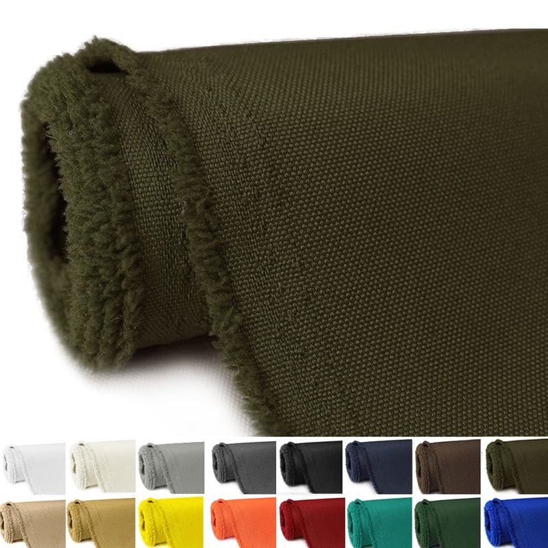 GeeComfy Waterproof Canvas Fabric by The Yard 58 W 600D Upholstery Polyester Material Indoor Outdoor Water Resistant Fabric for Chair Cushion Furniture Cover Sewing DIY Cloth 5 Yards Army Green
