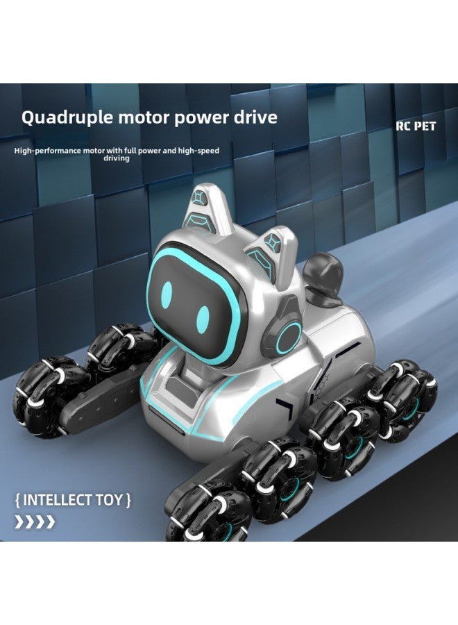 لعبة كلب ميكانيكية ذكية بثمانية عجلات للأطفال، روبوت للتحكم عن بعد، كلب كهربائي، روبوت كهربائي للتحكم عن بعد، سيارة إلكترونية للحيوانات الأليفة، اللون: كلب حيلة ذو ثماني عجلات، أزرق - Image 5