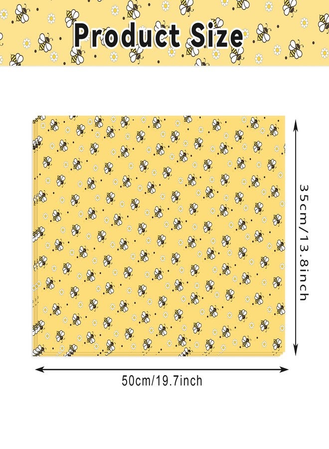 MOZUI 50 Sheet Bee Tissue Paper, Cute Honeybee Daisy Gift Wrapping Paper, 14 x 20 Inch Yellow Bee Flower Packing Tissue for Birthday, Baby Shower, Wedding, Holiday, Craft, Gift Decor, Party Confetti - Image 3