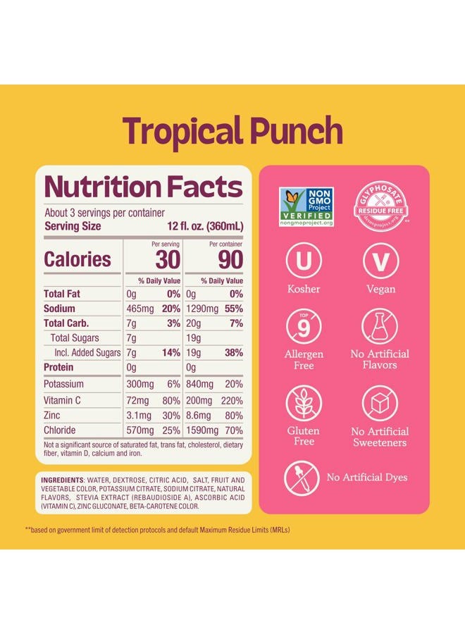 Kinderlyte KinderFarms Electrolyte Solution for Kids and Adults - Hydration Drink, Tropical Punch, (33.8 fl oz, 6 Pack), No Artificial Sweeteners or Flavors, No Synthetic Dyes, Vegan, Non-GMO, Gluten-Free - Image 4