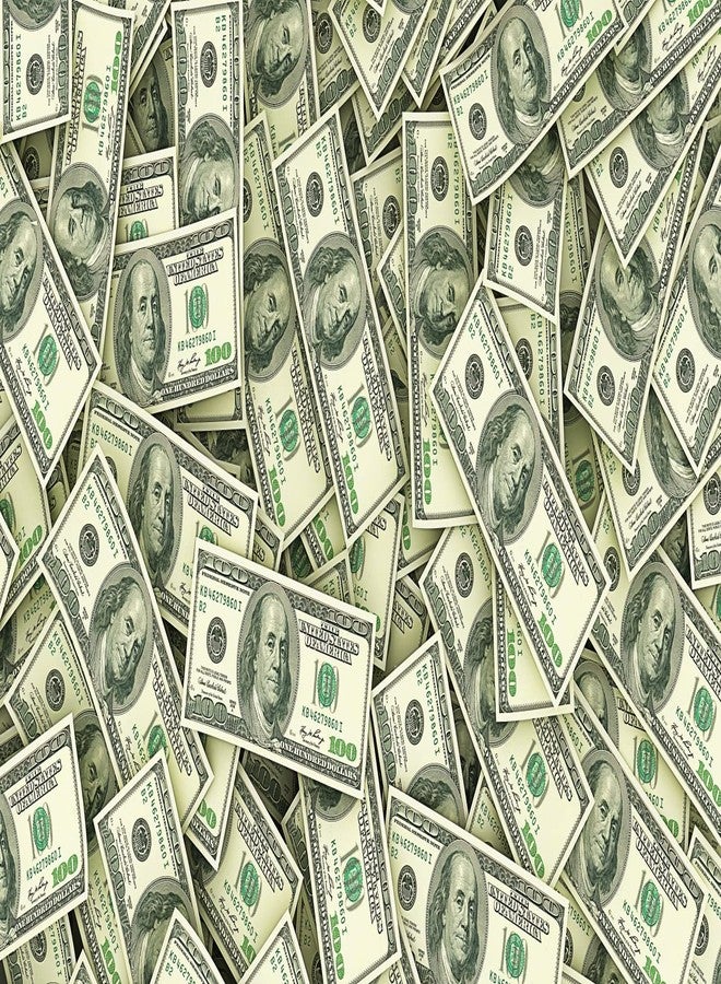 بيليكو ورق جدران قماشي من بيليكو - مقاس 7 × 5 قدم، بتصميم مستوحى من الدولار الأمريكي وبيل بنجامين فرانكلين، مثالي للحفلات واستوديوهات الفيديو/الصور. - Image 1