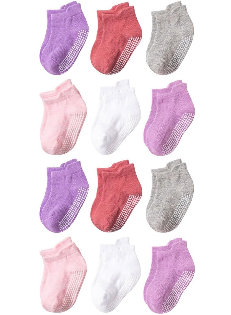 12 Pairs Of Soft Cotton Cute Pattern Socks For Baby Multicolor - Image 1