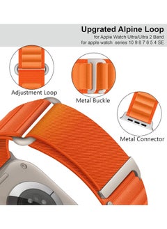 Umiwin 4 Pack for Apple Watch Alpine Loop Band 49mm/45mm/44mm/42mm Nylon Woven Sport Strap Compatible with iWatch Series Ultra 2/Ultra Series 10 9 8 7 SE 6 5 4 3 2 1 White/Green/Orange/Black  - Image 3
