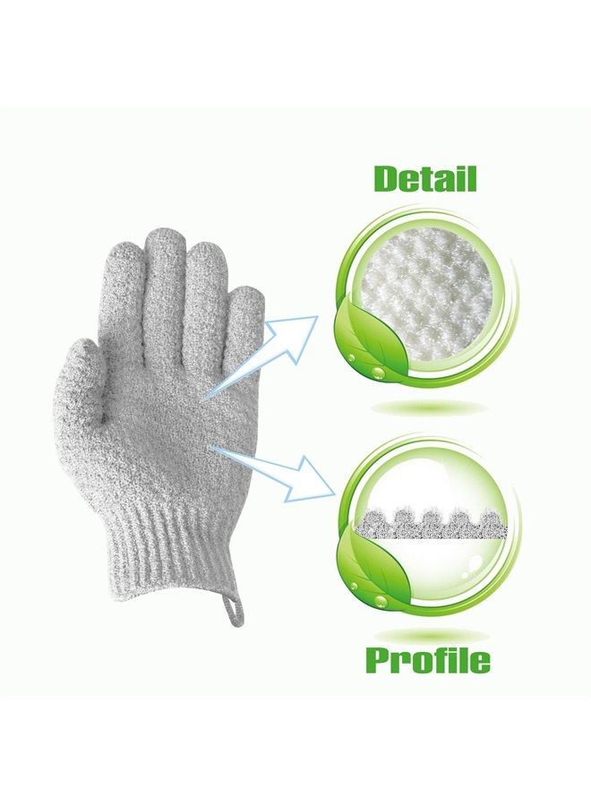 Evridwear Exfoliating Dual Texture Bath Gloves for Shower, Spa, Massage and Body Scrubs, Dead Skin Cell Remover, Gloves with Hanging Loop (1 Pair Light Glove) 