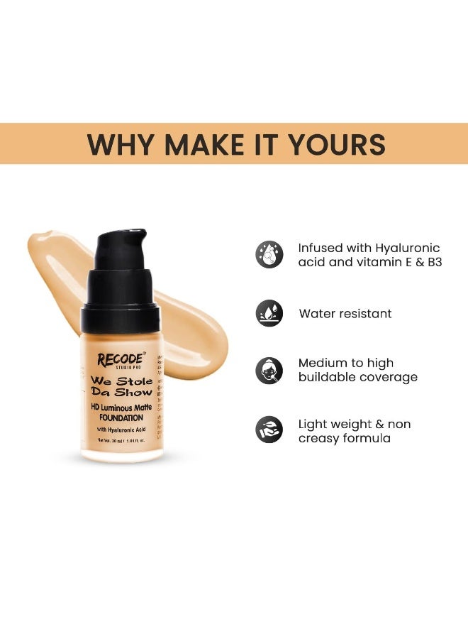 Recode HD Luminous Matte Foundation | 30 ML | 04 | HINDUSTAN - Image 4