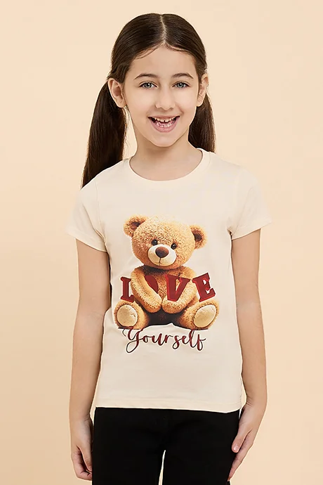 أر أند بي Printed T-Shirt with Crew Neck and Short Sleeves