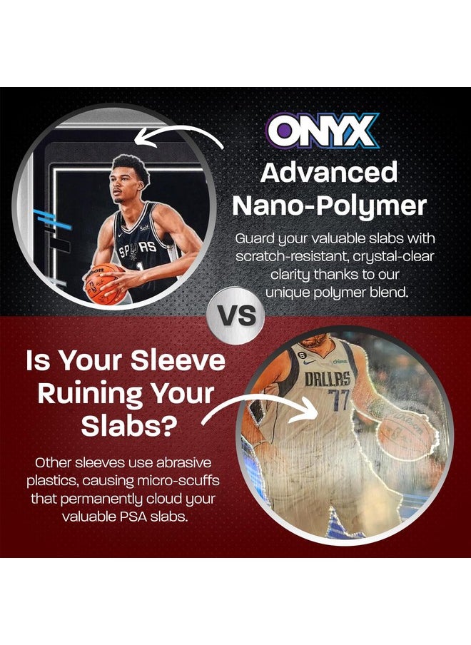Onyx ONYX PSA Slab Sleeves - Graded Card Sleeves, PSA Perfect Fit Clear Cards Sleeves, Card Protector Sleeves, Exact Fit Plastic Trading Bags, Cover Guard Saver Holder Sleeve Grading Baseball, Sports, MTG  - Image 3