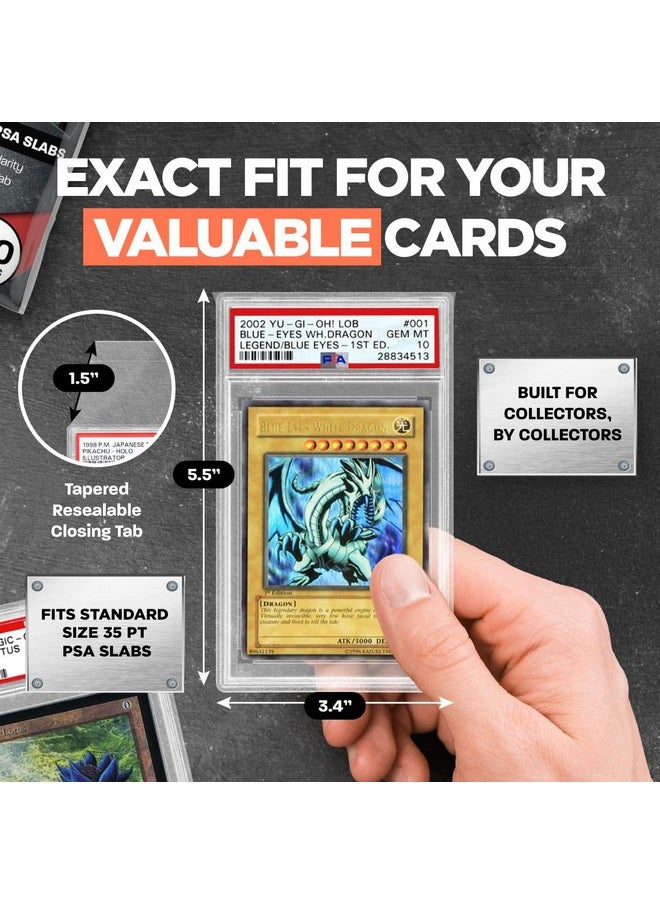 Onyx ONYX PSA Slab Sleeves - Graded Card Sleeves, PSA Perfect Fit Clear Cards Sleeves, Card Protector Sleeves, Exact Fit Plastic Trading Bags, Cover Guard Saver Holder Sleeve Grading Baseball, Sports, MTG  - Image 4
