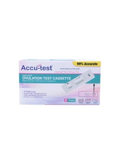 شريط اختبار التبويض ACCUTEST – 5 اختبارات، نتائج دقيقة في 5 دقائق، حساسية عالية عند 30 mIU/mL، مجموعة سهلة الاستخدام