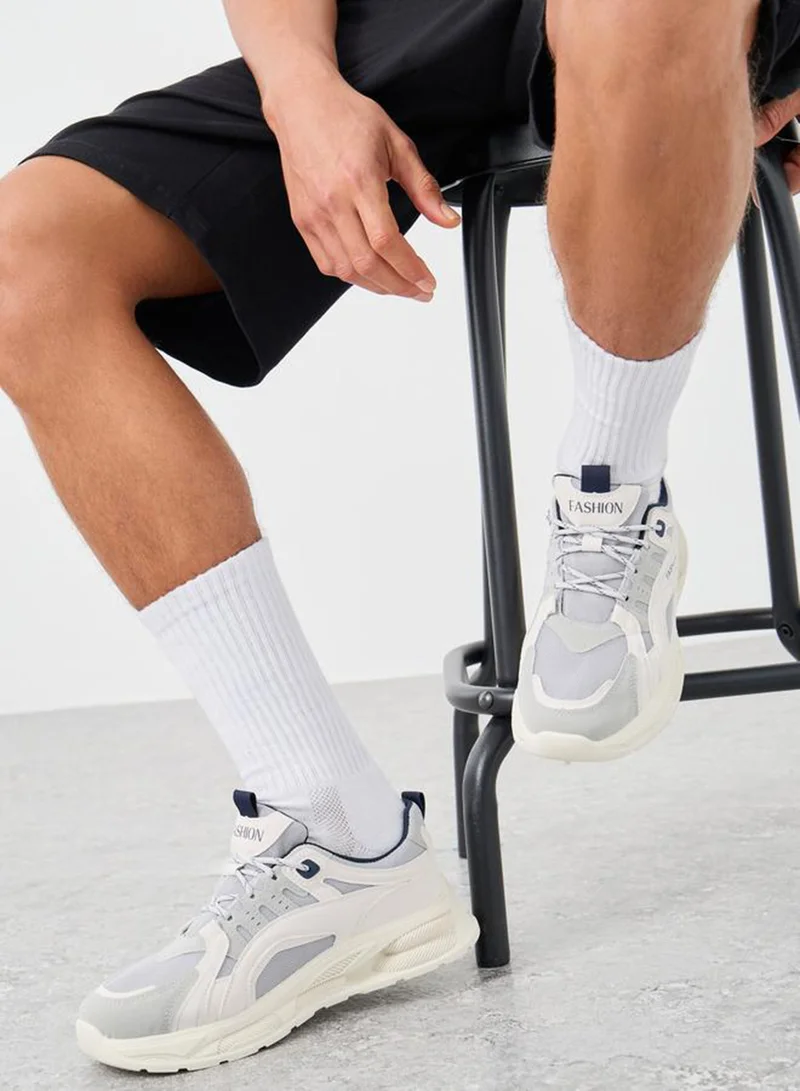 Take Two Styli Textured Chunky Sole Lace Up Sneakers