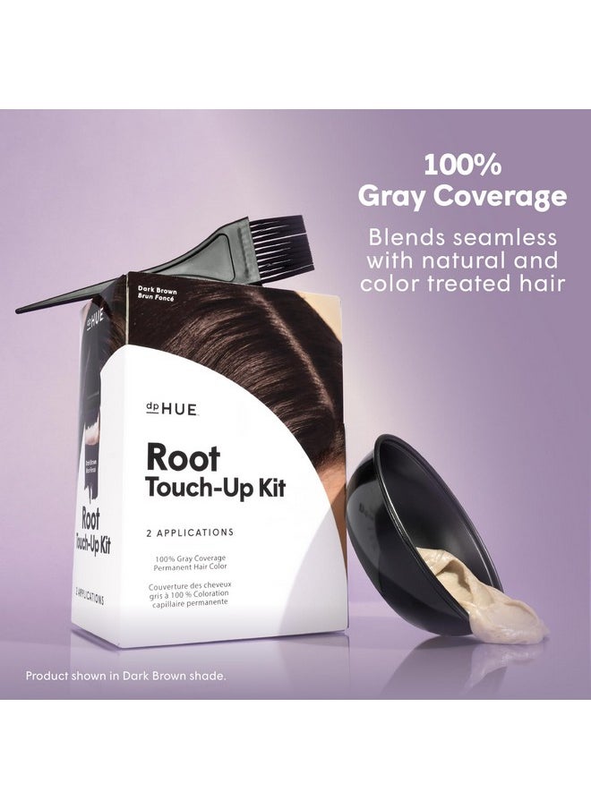 دي بي هيو مجموعة dpHUE Root Touch-Up، أشقر متوسط - لون شعر دائم لتغطية الشيب - تتضمن تطبيقين - خالية من البارابين وSLS وSLES والكبريتات - معتمدة من Leaping Bunny  - Image 3