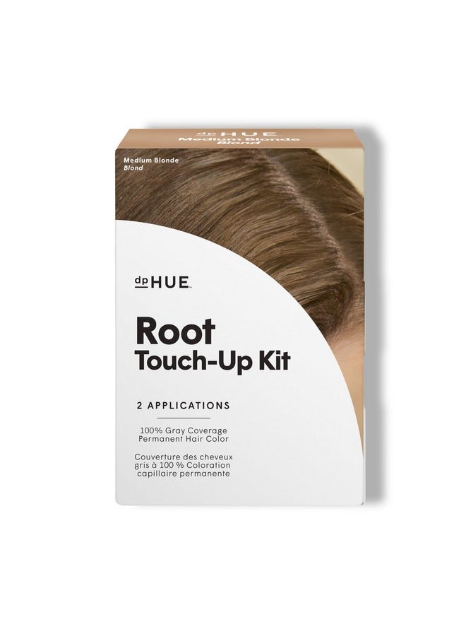 دي بي هيو مجموعة dpHUE Root Touch-Up، أشقر متوسط - لون شعر دائم لتغطية الشيب - تتضمن تطبيقين - خالية من البارابين وSLS وSLES والكبريتات - معتمدة من Leaping Bunny  - Image 1