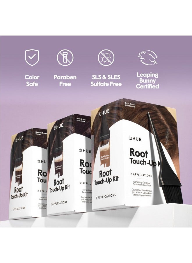 دي بي هيو مجموعة dpHUE Root Touch-Up، أشقر متوسط - لون شعر دائم لتغطية الشيب - تتضمن تطبيقين - خالية من البارابين وSLS وSLES والكبريتات - معتمدة من Leaping Bunny  - Image 4