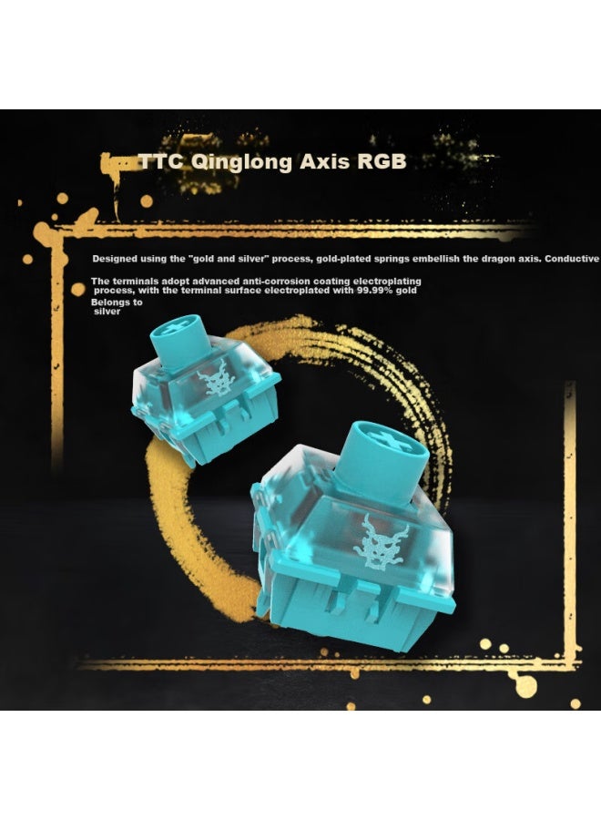 Royal Axe لوحة مفاتيح الألعاب اللاسلكية بلوتوث ثلاثية الوضعيات رويال آكس XL98 تنغ، لوحة مفاتيح ذات طابع التنين بأسلوب صيني، لوحة تحديد من ألياف الكربون بشاشة نقطية قابلة للتخصيص، مفتاح تي تي سي بلو دراجون - Image 4