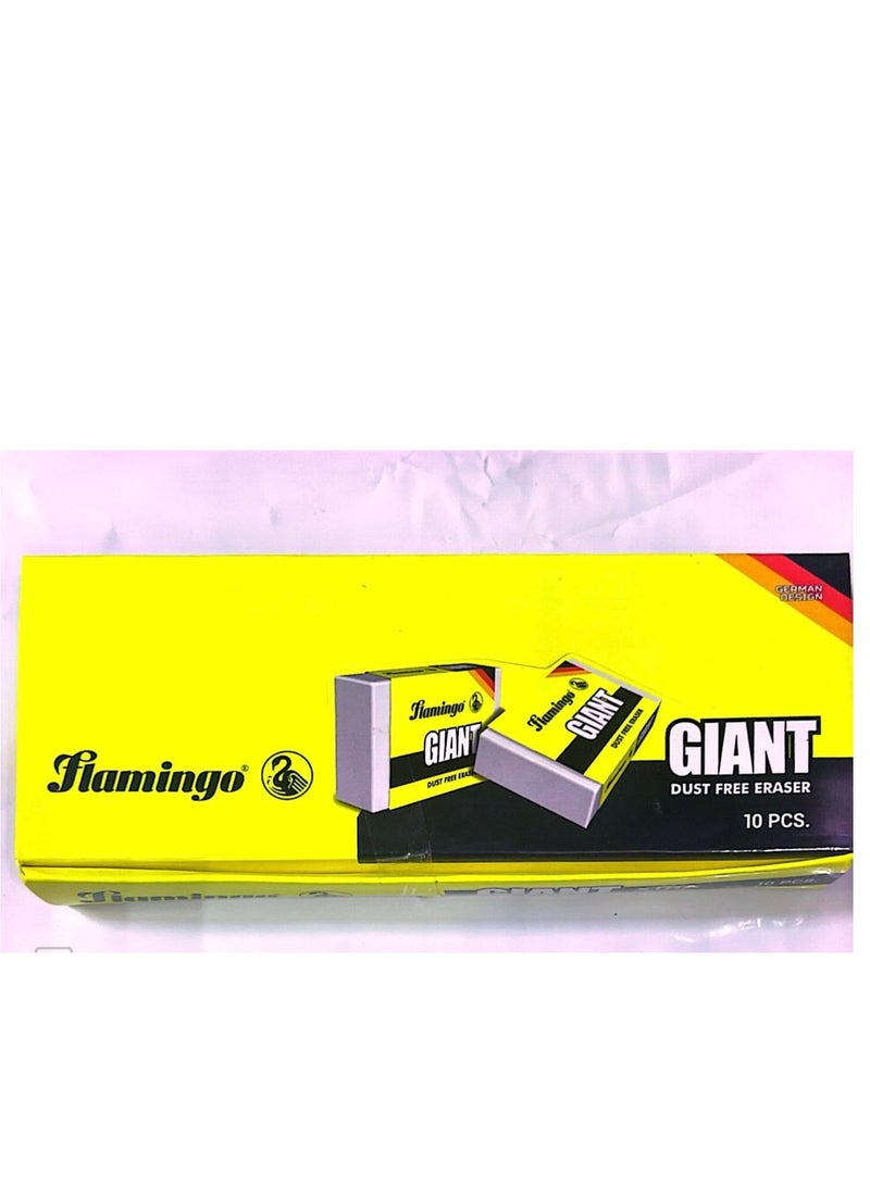 مجموعة ممحاة عملاقة خالية من الغبار مكونة من 10 قطع باللون الأبيض - Image 1