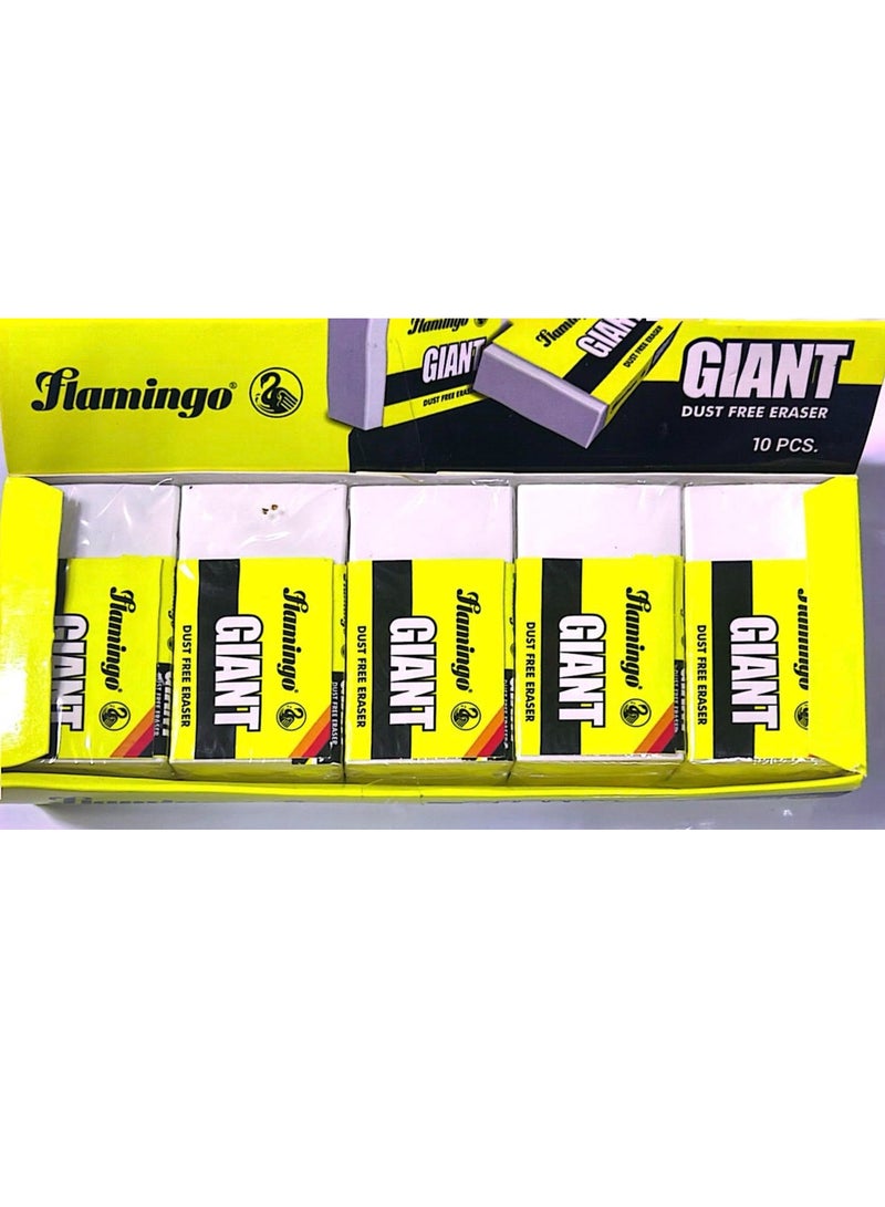 مجموعة ممحاة عملاقة خالية من الغبار مكونة من 10 قطع باللون الأبيض - Image 2