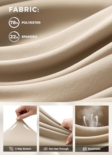 Willit Women's Yoga Capris Pants High Waist Leggings Crop Straight Leg Athletic Exercise Workout Capris Khaki M - Image 5