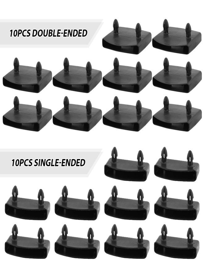 Ranjaner 20Pcs 54x10mm Plastic Replacement Bed Slat Plastic Centre Caps Holders for Holding and Securing Wooden Slats Bed Base(Black) - Image 3