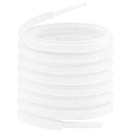 YFINE Oval Sports Shoe Laces: 2 Pairs 47 Inch White Half Round Shoelaces for Sneaker Athletic Shoes - Image 1