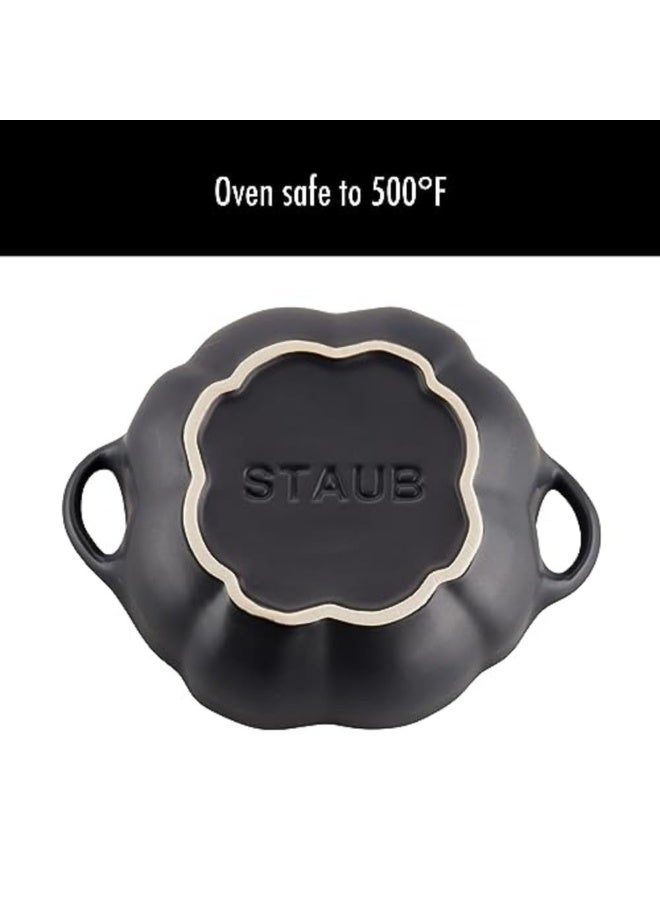 STAUB Ceramic 0.75-qt Petite Ceramic Pumpkin, Oven & Stove Safe up to 572°F, Pumpkin Dish, Ceramic Baking Dish, Candy Dish, Matte Black - Image 3