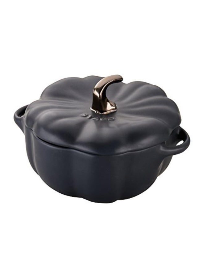 STAUB Ceramic 0.75-qt Petite Ceramic Pumpkin, Oven & Stove Safe up to 572°F, Pumpkin Dish, Ceramic Baking Dish, Candy Dish, Matte Black - Image 1