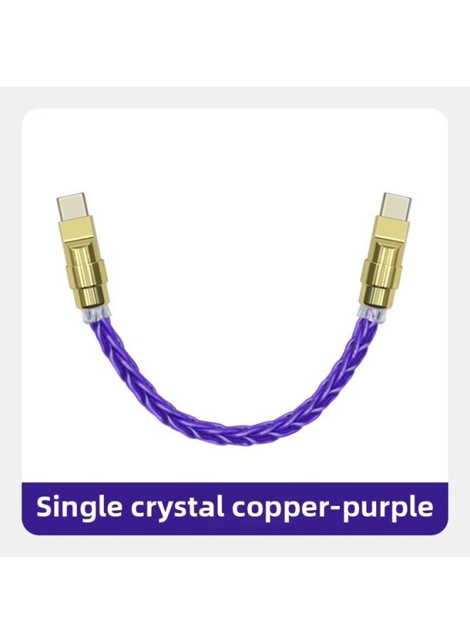 Generic - Pure Copper Hardware Ultra-soft Single Crystal Copper Data Cable For Iphone16 Mobile Phone Mate70 Fast Charging Treasure Short Line-Color:0.15m Usb To For Apple/12w-Model:Single Crystal Copper Purple [gold Copper Shell] - Image 1