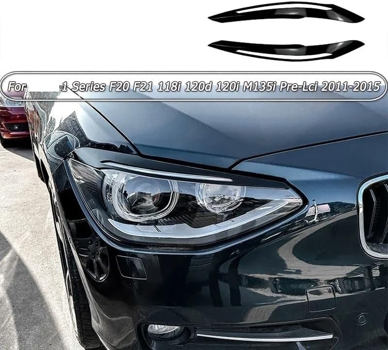 QASULER Gloss Black Eyebrow Eyelids for BMW 1 Series - Image 2