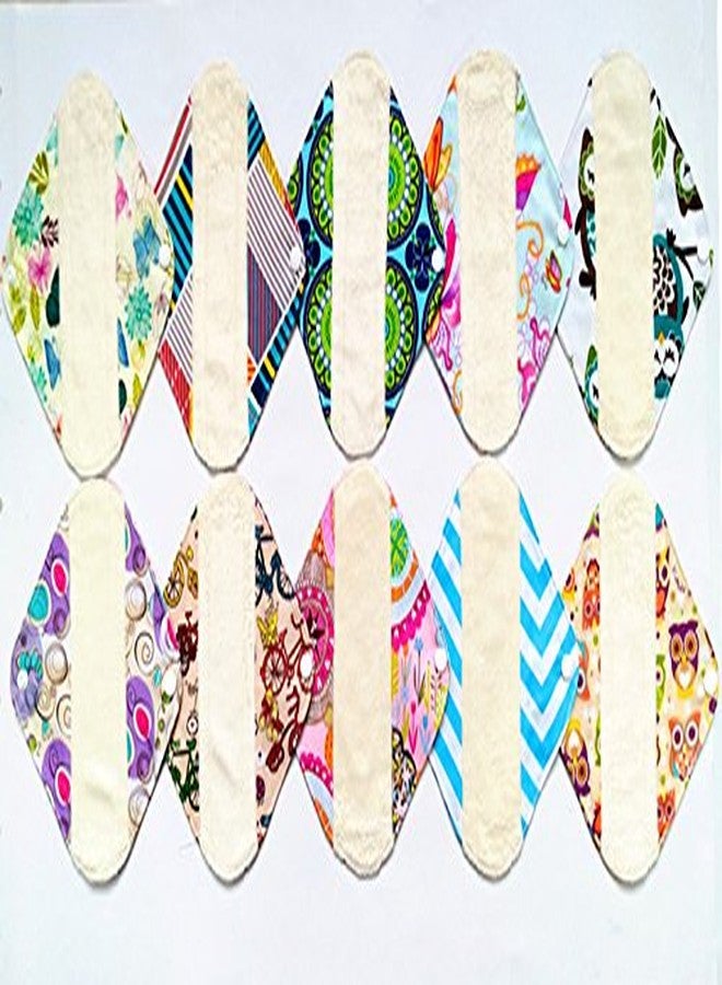 JOBEBE 10 Pieces 8 Inch Light Mama Cloth/Menstrual Pads/Reusable Sanitary Pads Panty Liner - Image 2