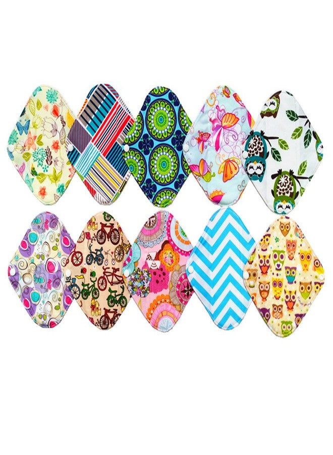 JOBEBE 10 Pieces 8 Inch Light Mama Cloth/Menstrual Pads/Reusable Sanitary Pads Panty Liner - Image 1