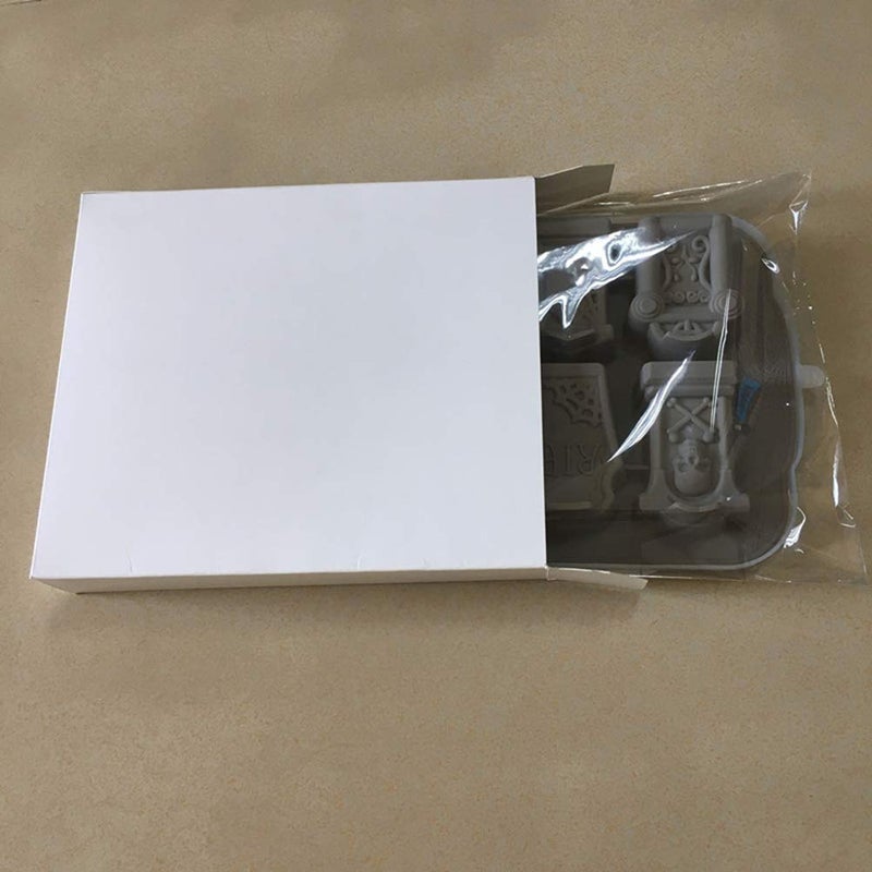 Amosfun Halloween Tombstone Silicone Ice Cube Chocolate Mold Cocktails Whisky Ice Mould Tray Makers Bar Party Accesory (Grey) - Image 4