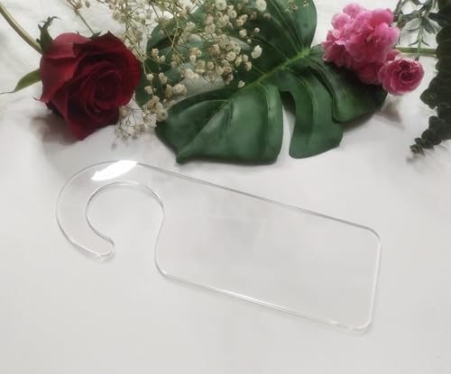 XIAOYUE 5pcs of Acrylic Door Hanger Blank,Personalised Acrylic Wedding Name Sleeping Door Hanger Sign,Acrylic Baby Wardrobe Dividers (Clear) - Image 5