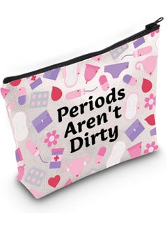 JXGZSO JXGZSO Funny Menstruation Gift Periods Aren't Dirty Makeup Bag Sanitary Storage Bag Period Pouch With Zipper 