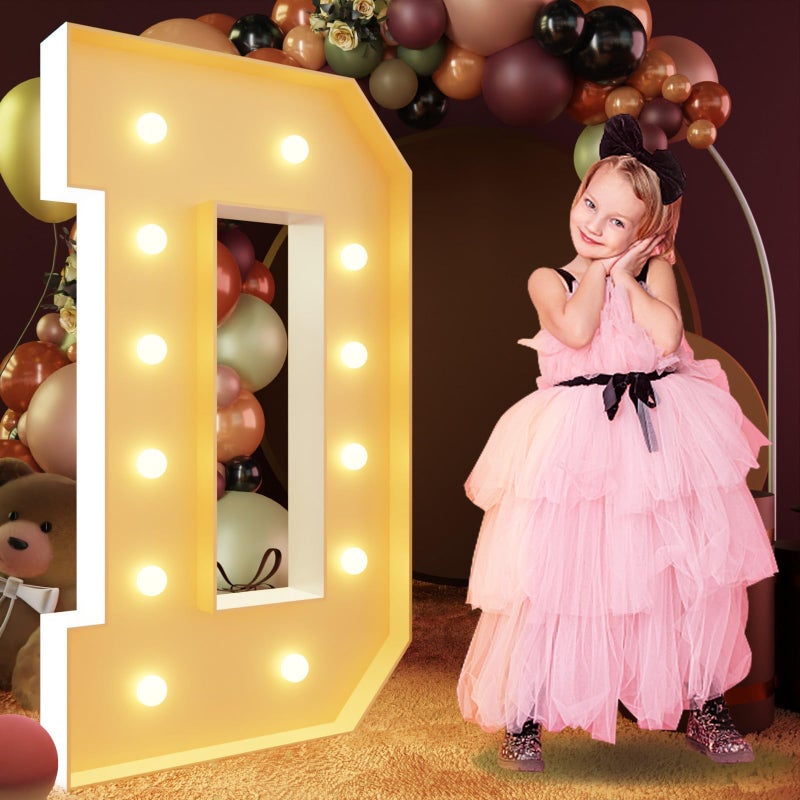 imprsv 4FT Marquee Light Up Letters Large Light Up Letters for Birthday Party Decor Wedding Decorations Marquee Letters for Party Decoration Large Marquee Letters Arch Kit Decorations Letter D
