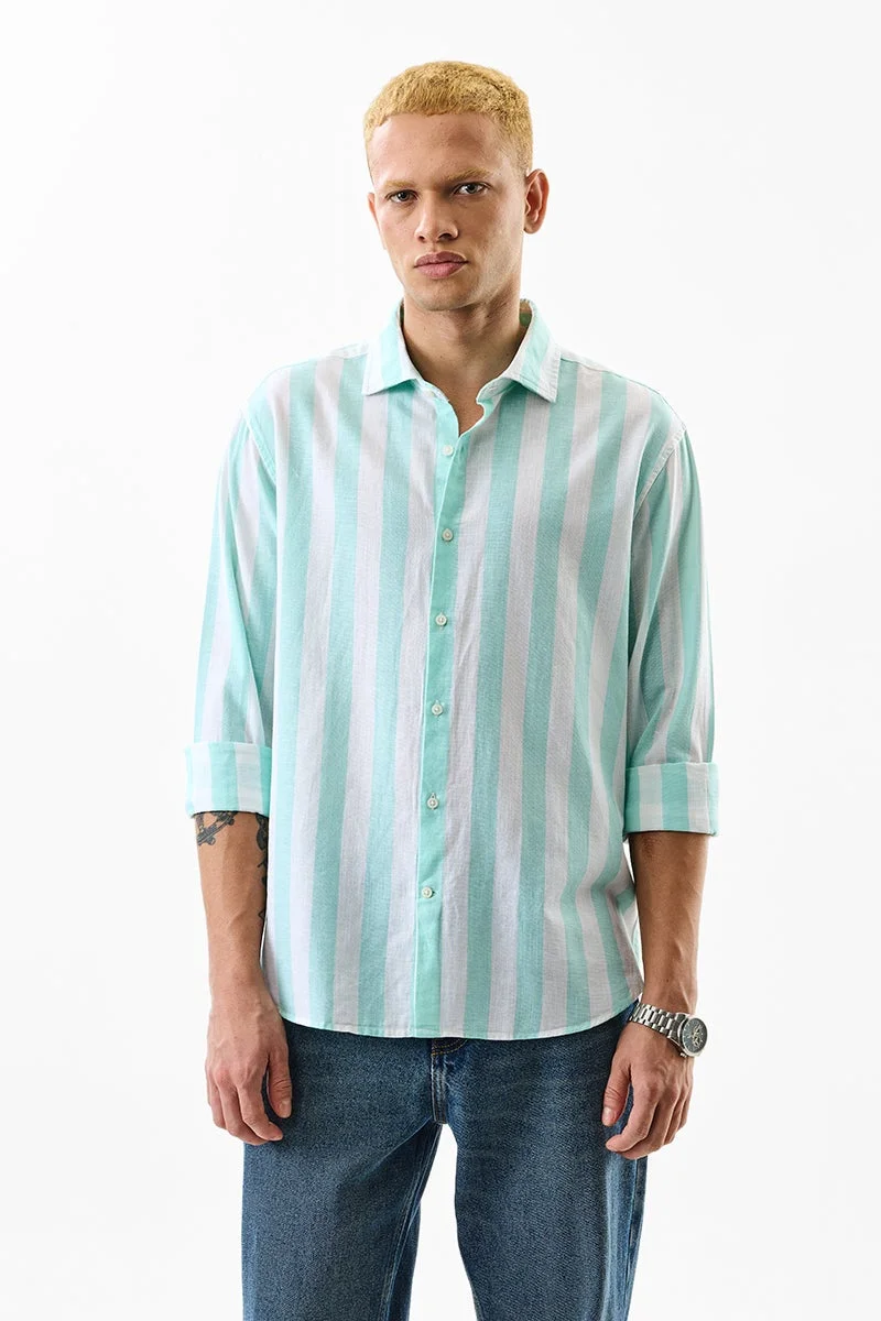 SNITCH Stripes Linen Blend Regular Fit Shirt