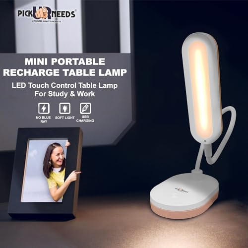 Pick Ur Needs Rechargeable LED Desk Lamp with Touch Control – USB Charging, Adjustable Brightness, 360° Flexible Neck, Eye Protection & Portable Design for Study, Reading & Night Use (Pink) - Image 4