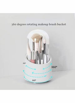 KASTWAVE Makeup Brush Holder, 360 Rotating Makeup Organizer, Clear Makeup Display Cases Organizer for Vanity Organizers Brush Storage (Blue)  - Image 3
