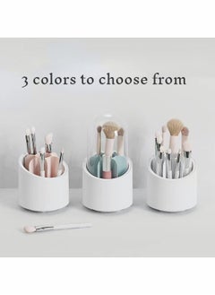 KASTWAVE Makeup Brush Holder, 360 Rotating Makeup Organizer, Clear Makeup Display Cases Organizer for Vanity Organizers Brush Storage (Blue)  - Image 4