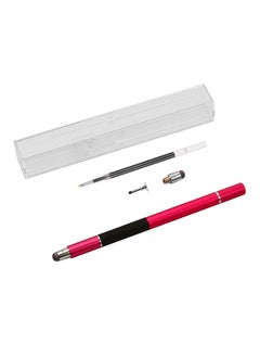 NIBEMINENT 3 In 1 Touchscreen Precision Stylus Pen With Disc And Fiber Tip Red 