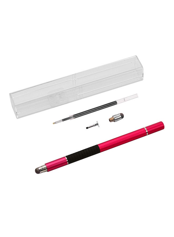 NIBEMINENT 3 In 1 Touchscreen Precision Stylus Pen With Disc And Fiber Tip Red 