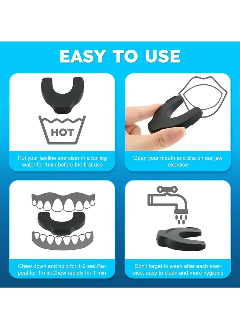 CMGTYYD 4PCS Jaw Exerciser for Men and Women, 3 Resistance Levels Silicone Facial Exerciser, Powerful Jaw Trainer for Beginner, Intermediate and Advanced Users  - Image 3