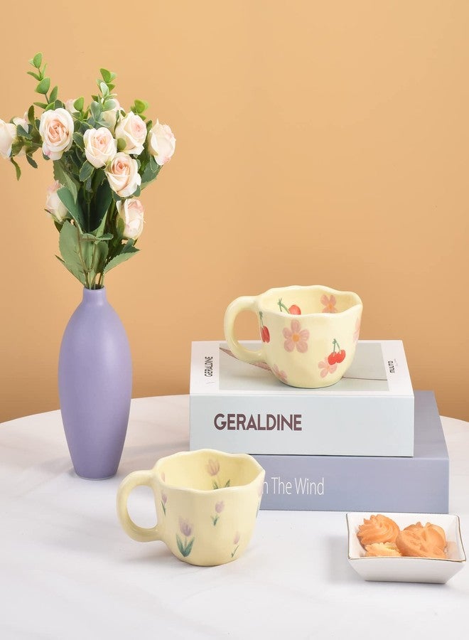 Koythin Ceramic Coffee Mug, Creative Flower Cup for Office and Home, Dishwasher and Microwave Safe, 8.5 oz/250 ml for Latte Tea Milk, Suitable for Mom on Mother's Day (Pink Cherry) - Image 5